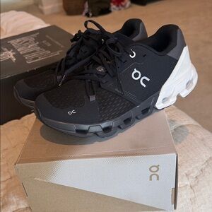 On Cloud Running Black and White Athletic Shoes